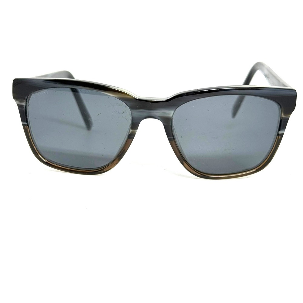 Warby Parker Barkley Sunglasses Striped Molasses Square Frame 52-16-142